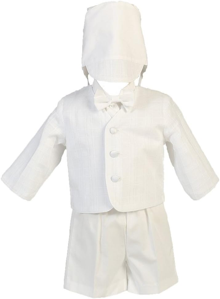 Baby Toddler Boys Christening Cotton Plaid Eton & Short Set Infant-4T