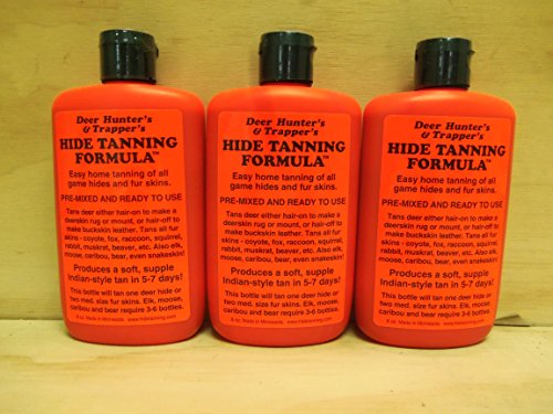 fur tanning supplies - 3 Pk Deer Hunter's & Trappers Hide Tanning Formula 8 Oz.