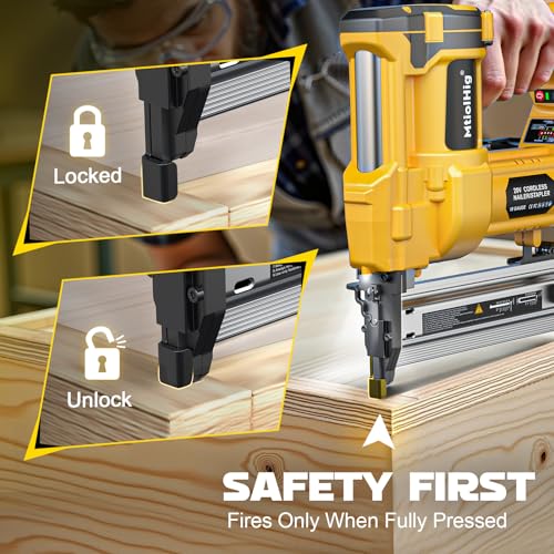 Cordless 2" Brad Nailer Compatible with Dewalt 20V Battery (No Battery), 2-in-1 Electric Nail Gun/Staple Gun, 18 Gauge Nail Gun Battery Powered with 1000 Nails for Wood Carpentry thumbnail 5