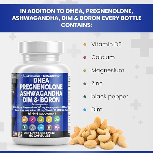 Clean Nutraceuticals DHEA SUPPLEMENT 200Mg Supplement Pregnenolone 100Mg thumb #3