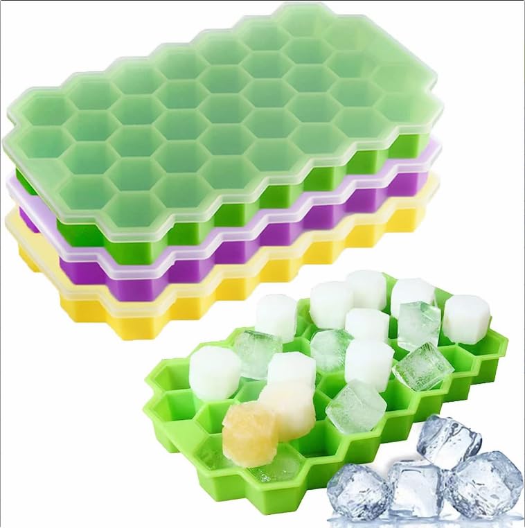 Silicone Ice Cube Trays with Lid Easy Release Silicone Ice Cube Moulds โ image 1