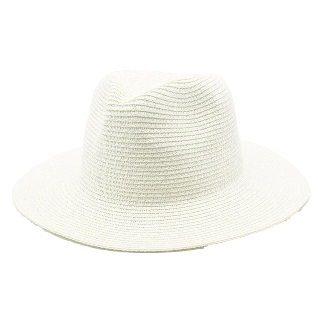 EYRMQWJPC Wide Brim Sun Hat, Men's And Women's Summer Panama Wide Brim Paper Straw Hat Multifunction Outdoor Jazz Beach(8)
