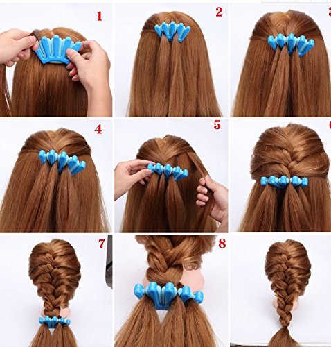 Hair Clip, Portable Roller Styling Tool DIY Bride Hair Braider Braid Maker (Blue)