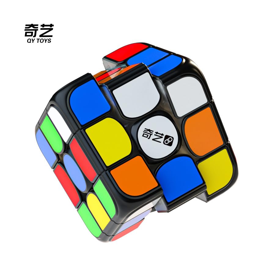 Image of HAWKISTER Qiyi AI Smart Cube 3X3 Speed Cube Magnetic Stickerless, QY 3X3X3 Cube With Bluetooth Intelligent Tracking Of Timed-Motion Steps With App, Black Base, 3+ Years
