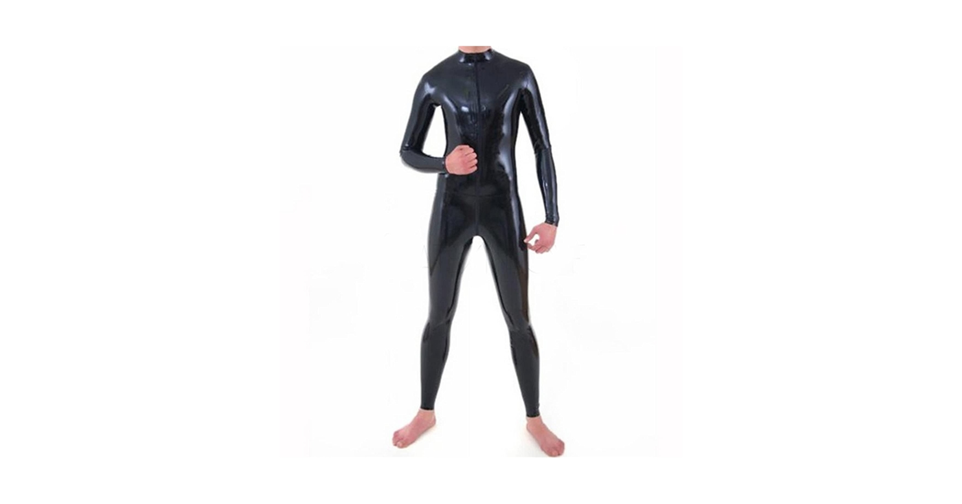 Amazon.com: xxoiuw Latex Catsuit Front Zipper for Men Tight