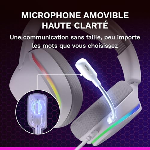Casque gaming stéréo RGB avec transducteurs inclinés sur mesures - 4