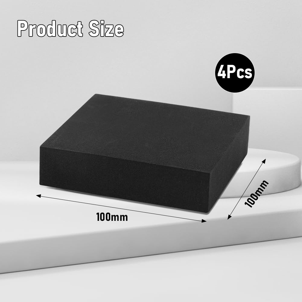 Foglio di Gomma Espansa Autoadesiva 20mm Nero 100x100x20mm per Mobili Progetti DIY