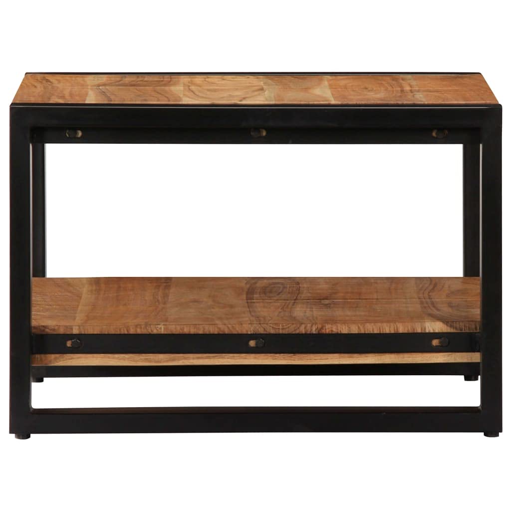 vidaXL Massief Acaciahouten Salontafel Bijzettafeltje Woonkamertafel Tafel Tafeltje Koffietafel Wandtafel Salontafels Tafels Grijs