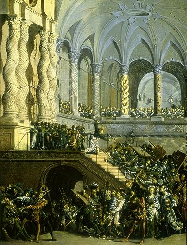 Affiche Le Christ chassant les usuriers du temple François De Nome decoration murale abstraite