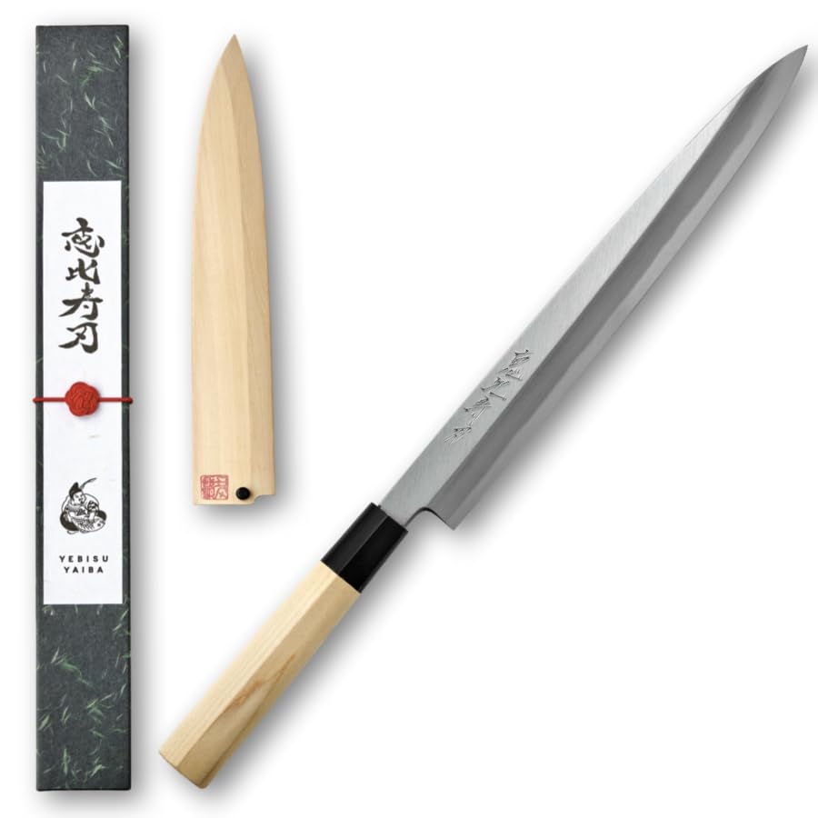 柳刃包丁　恵比寿刃　9寸　白紙1号　堺　鞘付き Amazon | 柳刃包丁 【恵比寿刃｜匠 -takumi-｜24cm｜片刃｜上霞研ぎ