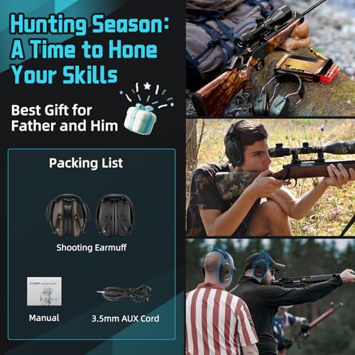 Image of ZOHAN EM054 Electronic Ear Protection for Shooting Range with Sound Amplification Noise Reduction, Ear Muffs for Gun Range