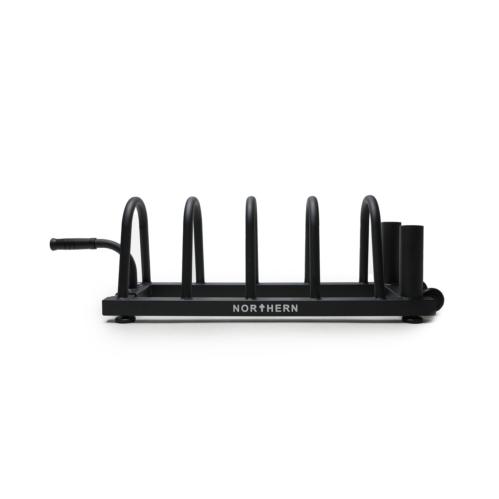 NORTHERN Bumper Plate & Barbell Toast Rack - Weight Plate Storage Rack with Barbell Holder & Wheels for Home Gym Organization