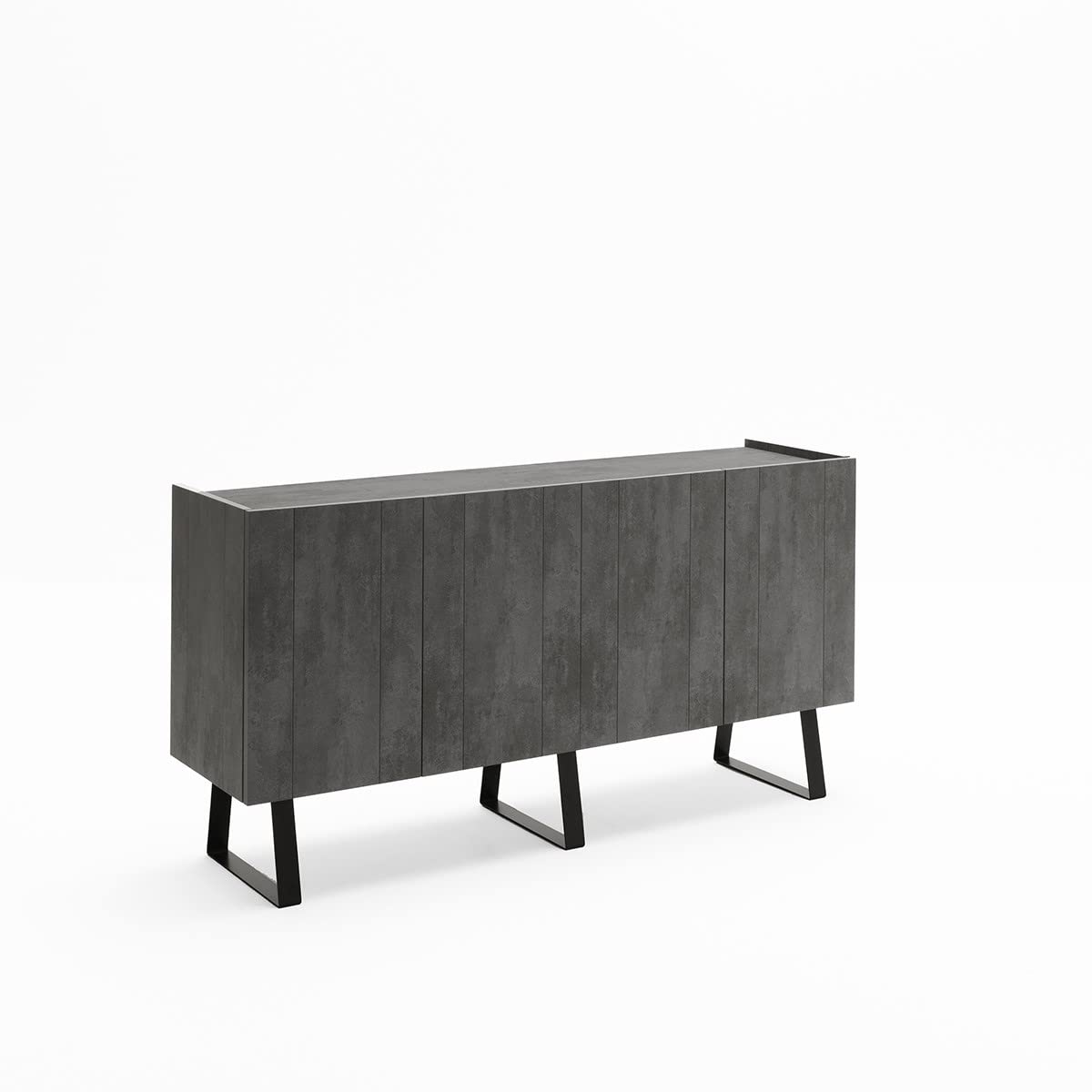 ARHome Sideboard Urban, 160 x 42 x 84 cm, Dunkler Beton, Anrichte 4 Türen, Made in Italy