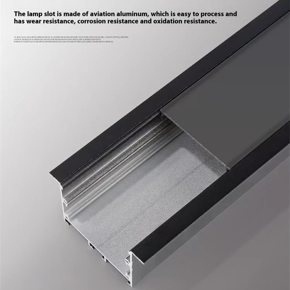 6 m U-förmiges LED-Aluminiumprofil, schwarzer K mit milchig-weißer Abdeckung, 6 m Lichtstreifendiffusor für reibungslose Beleuchtung, 120 x 40 mm, U-S-Systemschienenzubehör