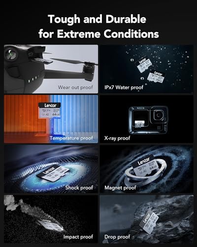 Image of Lexar Silver Plus 64GB Micro SD Card, Microsdxc TF Card up to 205MB /s Reading, 100MB /s Write Micro SD+ Memory Card Adapter, A2, U3, Class 10, V30, Full HD and 4K UHD Video