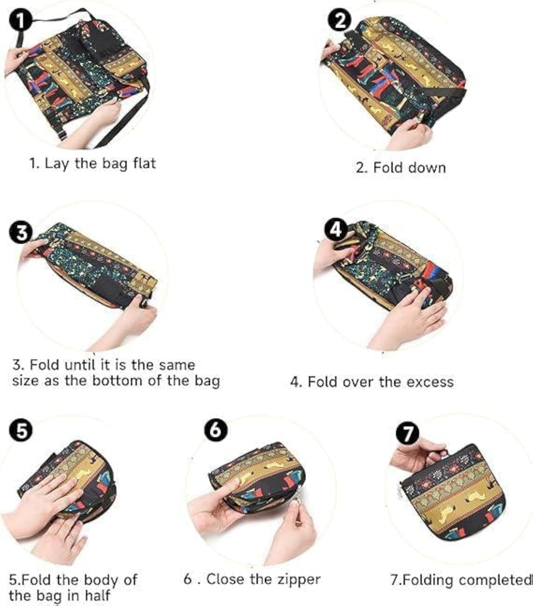 Printed Foldable Drawstring Backpack for Sports and Travel