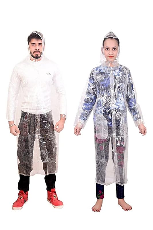 Men's I Boy's Waterproof PVC Long Raincoat (Pack Of 02)