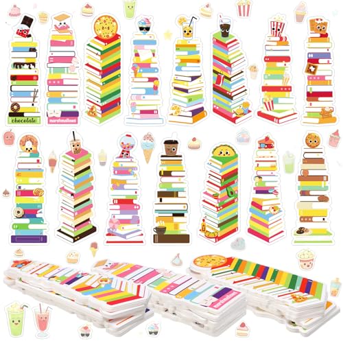 Kolldenn 150 Pcs Bookmarks Tracker Double Sided, Snack