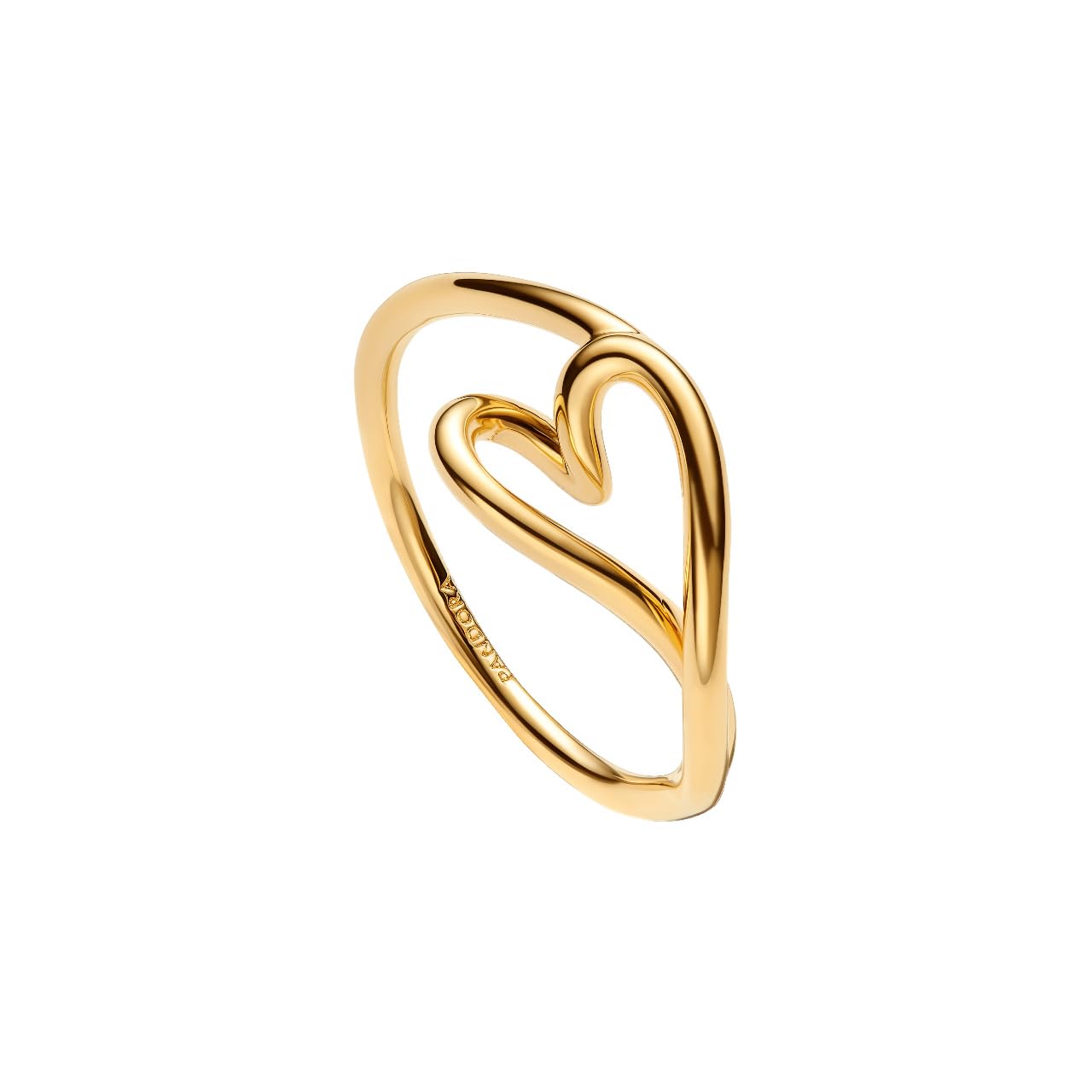 Pandora Essence 164361C00-​58 - Anillo pequeño con Forma de corazón (aleación chapada en Oro de 14 Quilates, Talla 58)