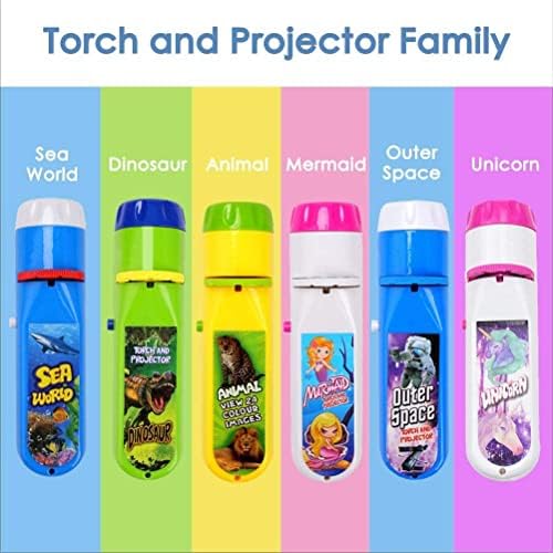 Pup Go Torch and Projector Toy for 3+ Year Old Kids, 2 in 1 Dinosaur & Animal, 6 discs 48 images Educational Learning toys Bedtime Night Light For Boys Girls Children(Dino+Animal)
