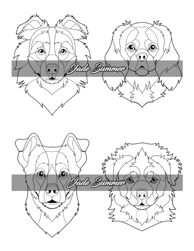 Amazing Dogs Coloring Book: Beautiful Dogs, Adorable Puppies, and Relaxing Designs for Adults and Teens - Image 45