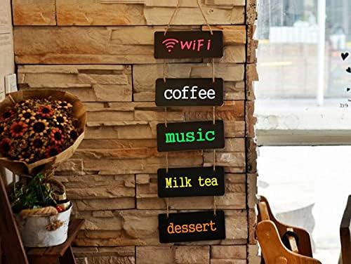 HOUSTA 10 Pcs Hanging Chalkboard Mini Chalkboard Signs Wooden Rectangle Chalkboards with String Display Place Cards Small Chalk Boards for Walls Wedding Message Numbers Shop