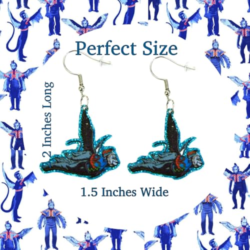 Cute Pair of Flying Monkey Style Earrings for Women. Blue Monkey with Wings for Women. Fun Wonderful Wizard Oz Inspired Ear rings. Wicked Fun!2