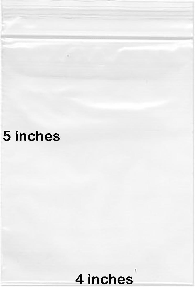 BNY Corner 2 Mil 4x5 Clear Plastic Zip Lock Bags, 4" x 5