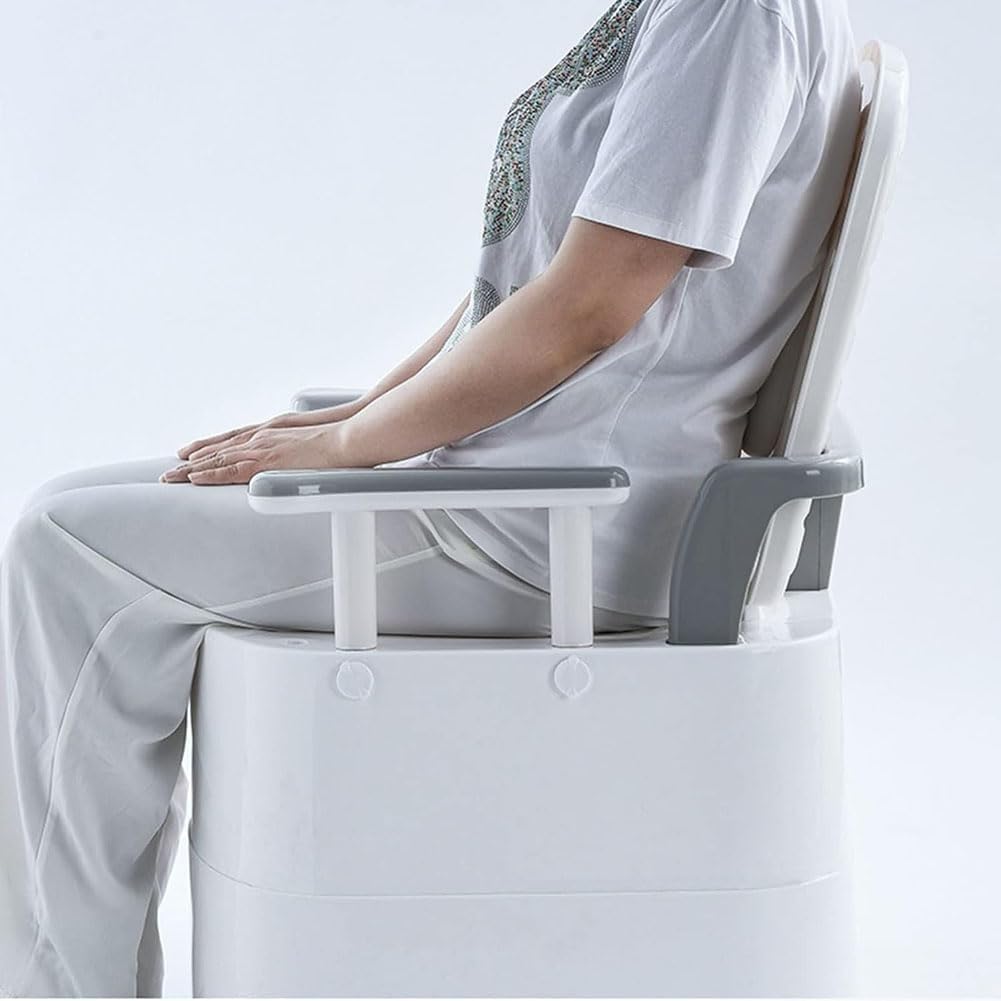 Commode Chair, Bedside Commode with Padded Seat and Back Stand Alone Bed Side Commode and Over The Toilet Commode(Gray)