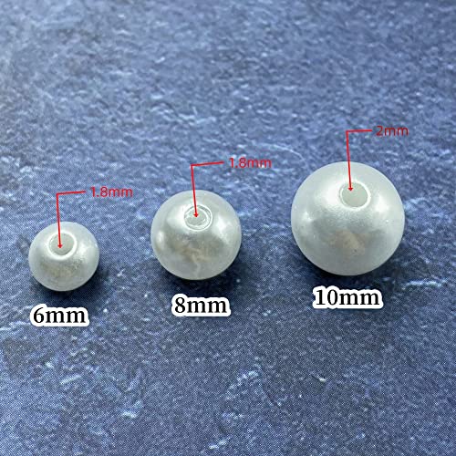 Pearl Beads,800 Pcs Craft Beads Loose Pearls 6mm Round Spacer Beads for Earring Bracelet Necklace Key Chains Jewelry DIY Craft Making,Decoration and Vase Filler(Pink Series)