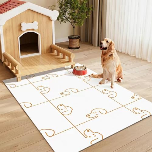 ペットマット PVC 防水 防汚 拭ける 可愛い柄 カーペット PUレザー 犬 猫用 フローリング フロアマット 速乾 介護 洗える 防滑 傷防止 小型・中型・大型犬用 ペットフェンス・サークル・ケージ用 140*200cm