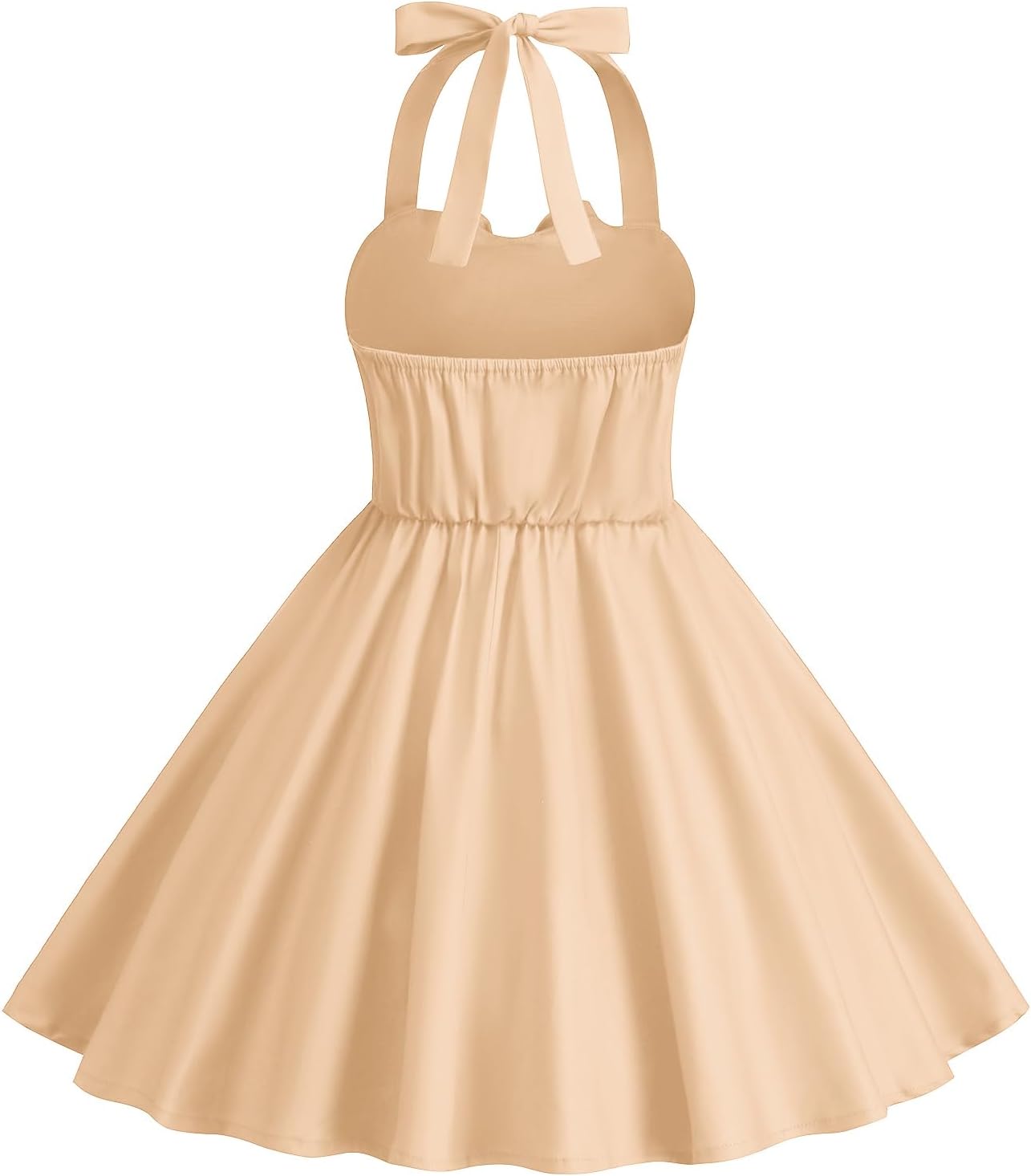 1950s Vintage Dresses for Girls Halter Dress Sleeveless Bowknot Heart Neck 4-12 Years - Image 3