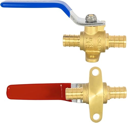 Vista 26 de Paquete de 2 válvulas de cierre PEX de 3/4 pulgadas, válvulas de bola de puerto completo de giro de 1/4 de pulgada, válvula de cierre de agua fría
