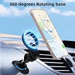 Magnetic Car Phone Holder | 360° Rotatable Dashboard Mount with Strong Adhesive Base, Compatible with MagSafe iPhone 17/16/15/14/13/12