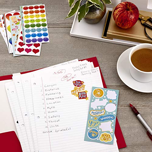 Hallmark Stickers For Kids (Pack Of 258 Stickers, 16 Sheets—Mermaids, Rainbows, Hearts, Dogs, Cats, Donuts) #TOP1