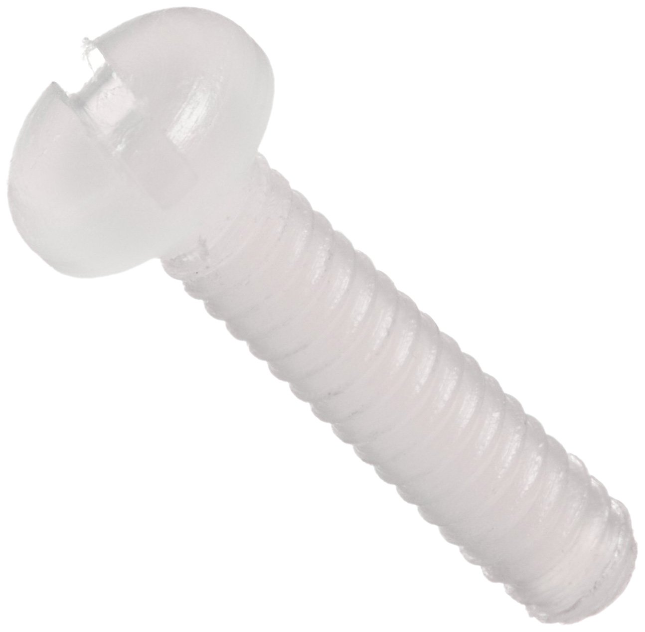 PVDF Machine Screw, Pan Head, Slotted Drive, #4-40, 3/4" Length (Pack of 25)