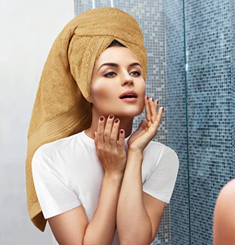 Image of Utopia Towels 8 Piece Luxury Towel Set - Majestic Plush, Super Absorbent & Quicker-to-Dry, Thick 100% Ring Spun Cotton Towels for Bathroom, Spa & Hotel - 2 Bath, 2 Hand, 4 Washcloths, Champagne