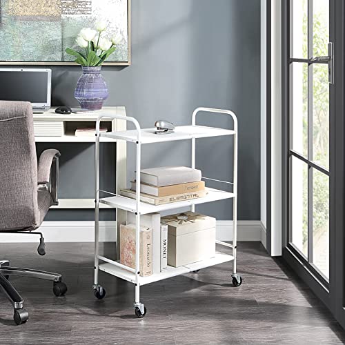 Sunnypoint Metal Rolling Organizer Utility Craft Cart (Large, Wht) #TOP2