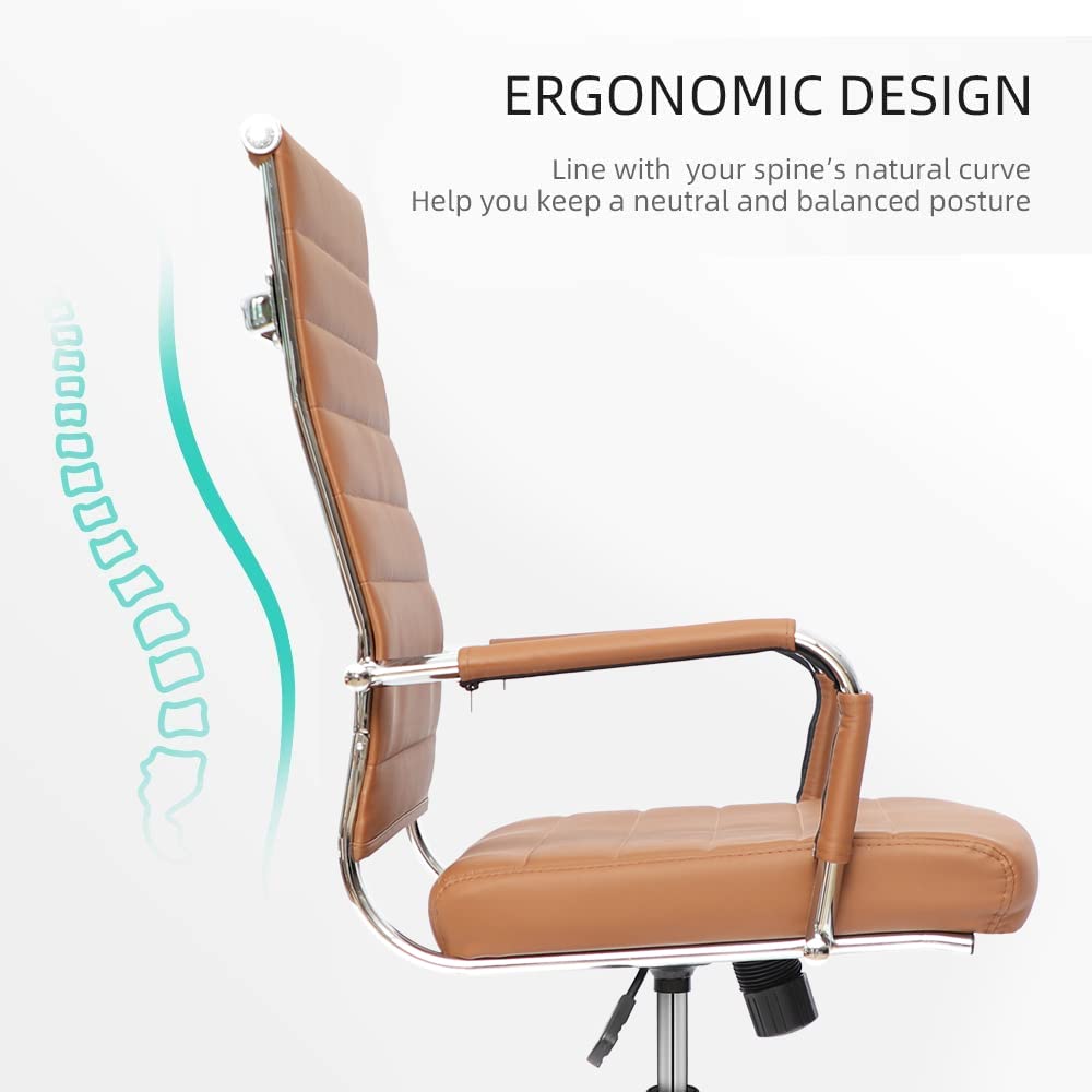 Okeysen Ergonomic Office Chair - Adjustable Leather Desk Chair With Lumbar Support
