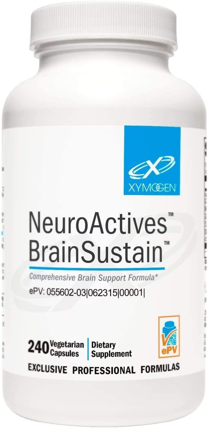 XYMOGEN NeuroActives BrainSustain - Brain Health Support with Phosphatidylserine & CoQ10 - Vegetarian, Gluten-Free & Non-GMO - 120 Capsules