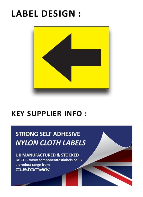 Inspection Arrow Labels - Vinyl/Nylon Cloth 6.3mm x 7.6mm Labels Stickers - Price per Pack of 1800 Labels (P/NO. 7824402AMZ) - Image 3