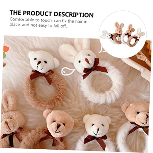 Foytoki 9JWT00KX2076O598WX Rabbit Themed Hair Ties, 4Pcs Plush Bunny Rubber Band Plush Hair Tie Girls Hair Accessories Elastic Hair Bands Scrunchie Holder thumb #4