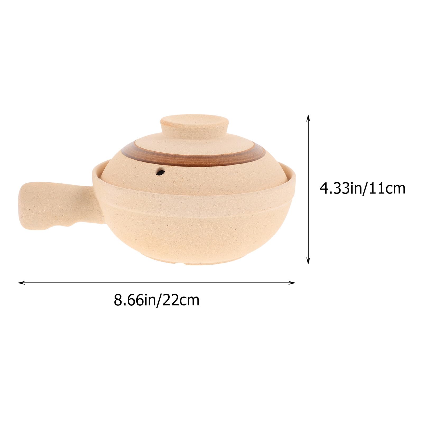 Cabilock Casserole en Céramique pour Soupe et Riz, Marmite de Cuisson Antiadhésive avec Poignée Unique, Préparation Culinaire Cuisine Snack Bar