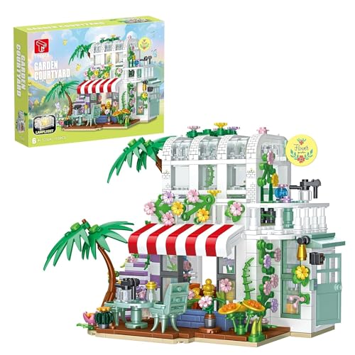 TYCOLE Maison de Fleurs avec Lumières LED, 705 Pièces Jeu de Construction Maison de Jardin, Maquette Créative pour Adulte, Enfant, Garçons et Filles 6 Ans et Plus, Cadeau Anniversaire Noël