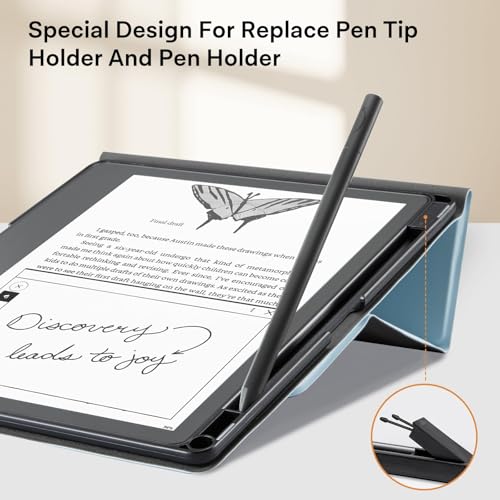 Image of CoBak Stand Case for Kindle Scribe - Premium Folio Leather Cover with Pen Holder, Auto Sleep /Wake - Compatible with 10.2 Inch Kindle Scribe (2022 /2024 Release)