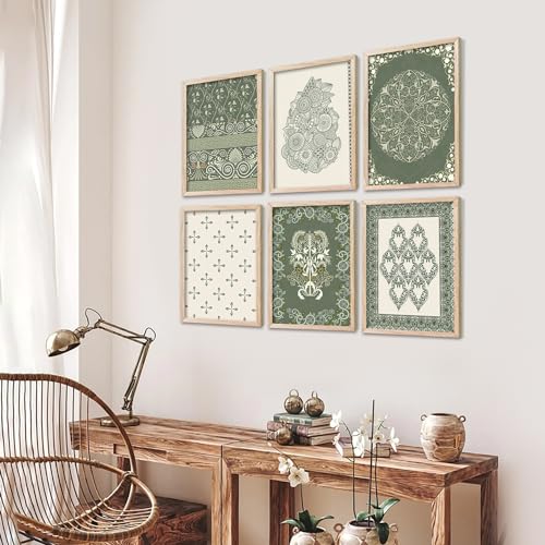Image of kotart Premium Digital Madhubani Art Paintings with Frame for Home Decor - Framed Painting Living Room Bedroom Office - Wall Decoration - Pack of 6 (14X20 Inch, G)