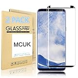 [2-Pack] Samsung Galaxy S9 Tempered Glass Screen Protector, MCUK [Case Friendly] 3D Curved 9H Hardness Bubble-Free [Anti Scratch][Anti-Fingerprint] Lifetime Replacement Warranty (2pack black)