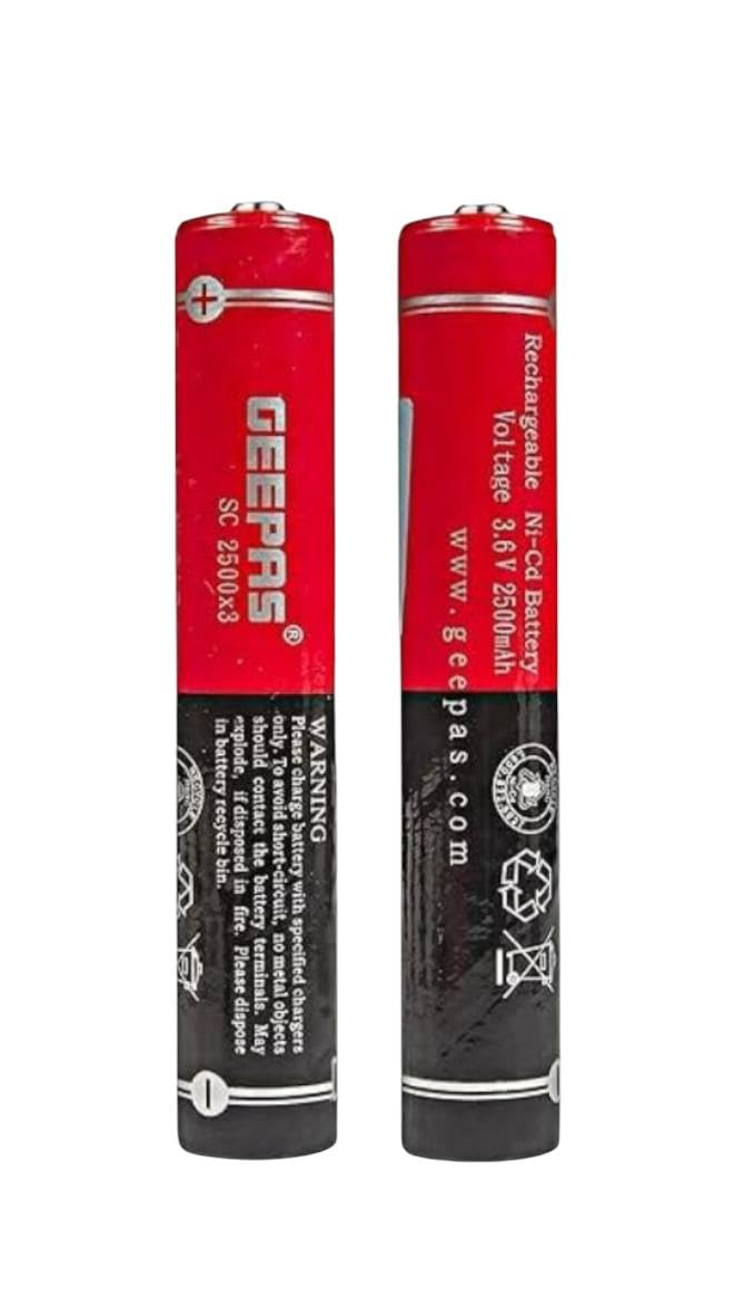 Ideal 3.6 Volt-2500 MAH High Capacity Rechargeable Battery for Britelite Torch,Rechargeable Battery for Torch Light Color May Vary (3.6 Volt-2500 MAH) (Pack of 2)-image-23