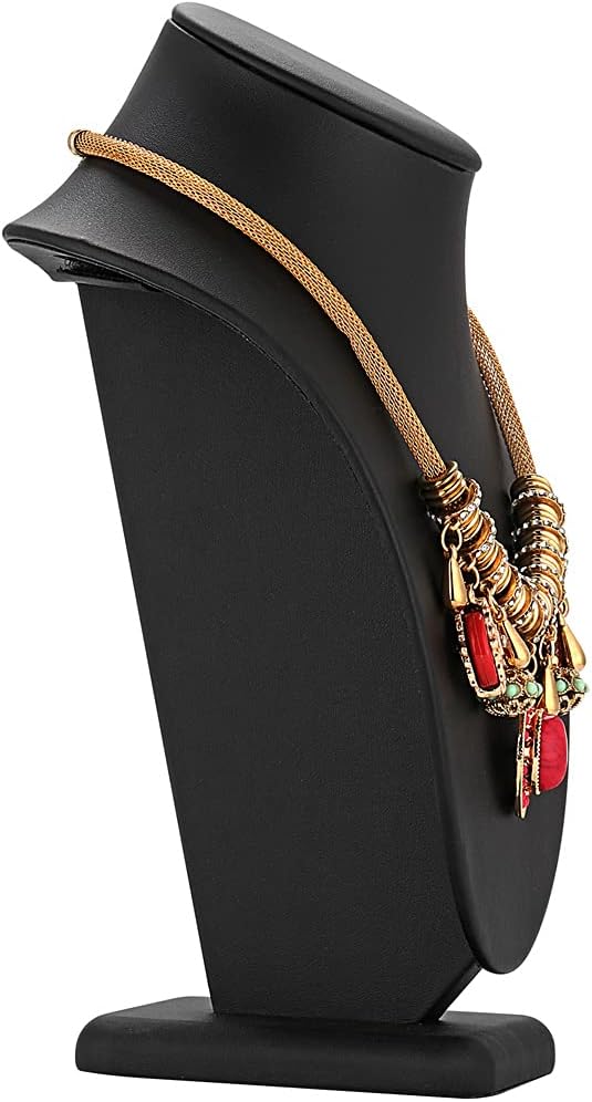 Polmart Modern Necklace Display Bust (Black Leatherette, 10 ¼”H) image 4