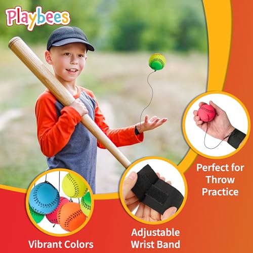 image for Playbees Wrist Baseballs Neon Reactive - 6 Pack - Practice Sports Ball
